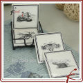 Best Selling Porcelain Ceramic Coasters with Iron Holder